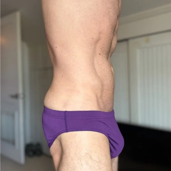 Arena Men's Plum-White Swim Briefs - Picture 2 of 5